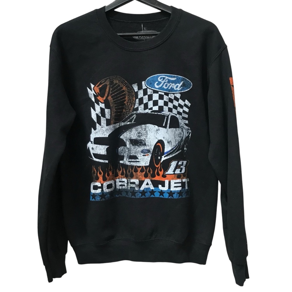 Ford Cobra Jet 13 car Sweatshirt black graphic size S long sleeve